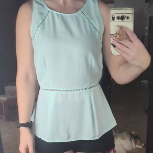 Dynamite Light Blue Sleeveless Blouse